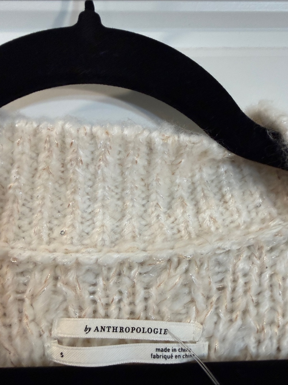 Anthropologie Fringed Pullover V-Veck Sweater Sz Small NWT - Picture 6 of 7